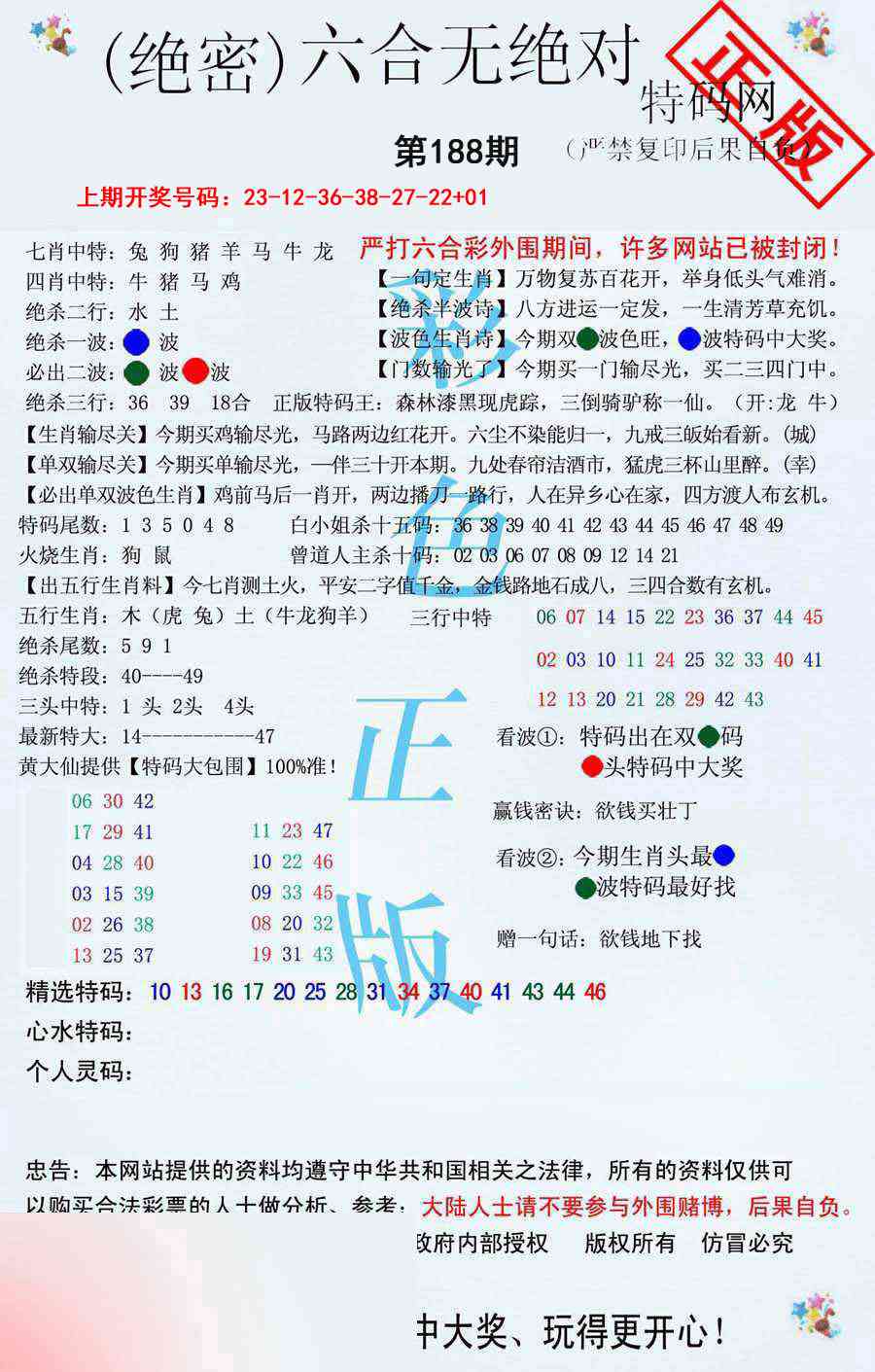 图片如未更新，可能正在上传中，或者开奖日再来看看，不便之处请谅解！