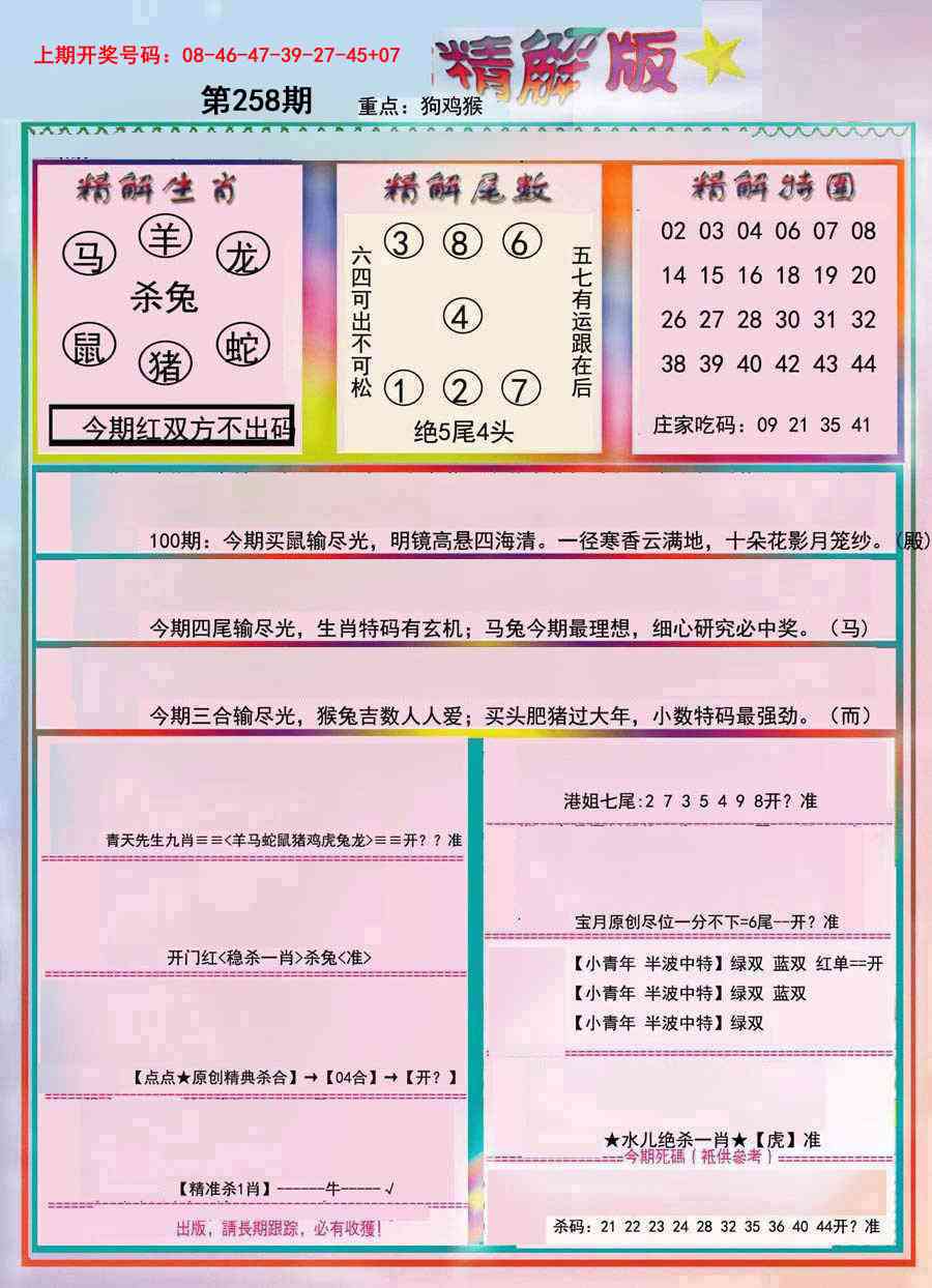 图片如未更新，可能正在上传中，或者开奖日再来看看，不便之处请谅解！