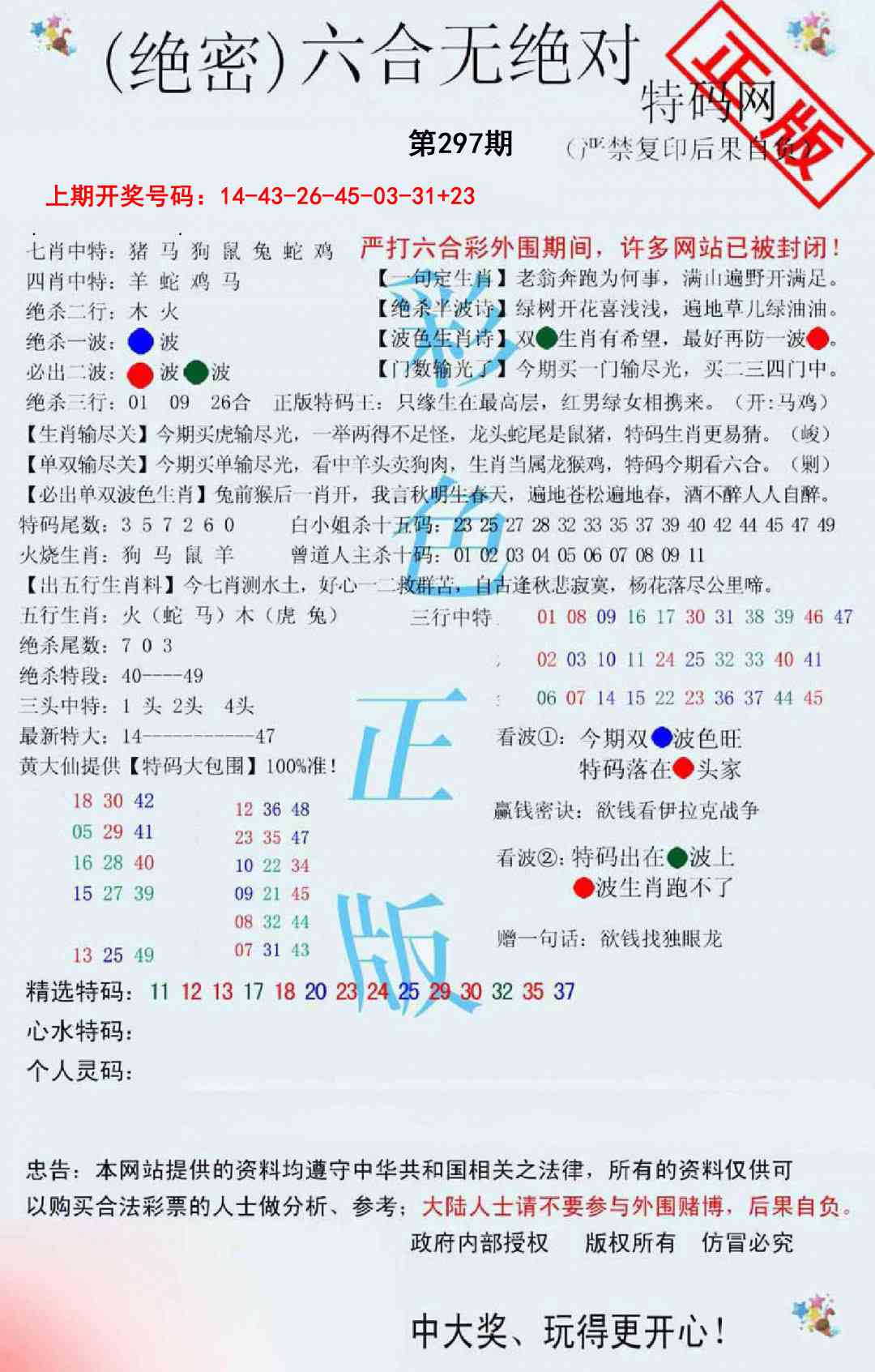 图片如未更新，可能正在上传中，或者开奖日再来看看，不便之处请谅解！